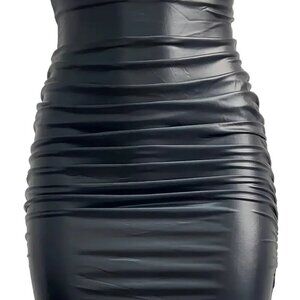 Elegant High-Waist PU Leather Skirt